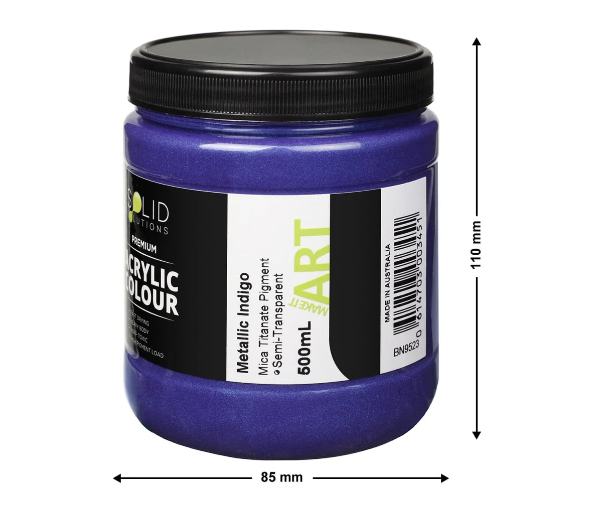 Acrylic Paint | Metallic Indigo - 500ml - Image 4