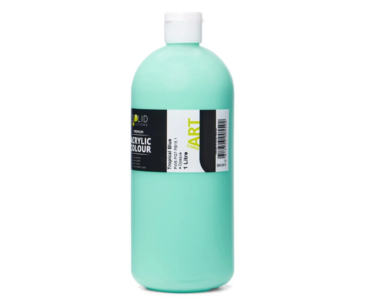 Acrylic Paint | Tropical Blue - 1 Litre - Image 3