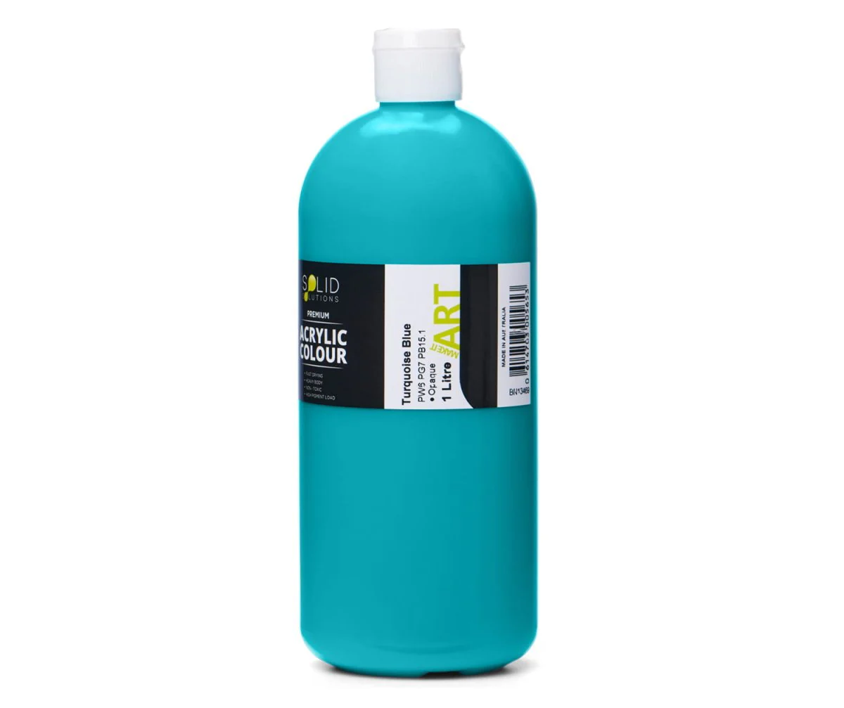 Acrylic Paint | Turquoise Blue - 1 Litre - Image 3