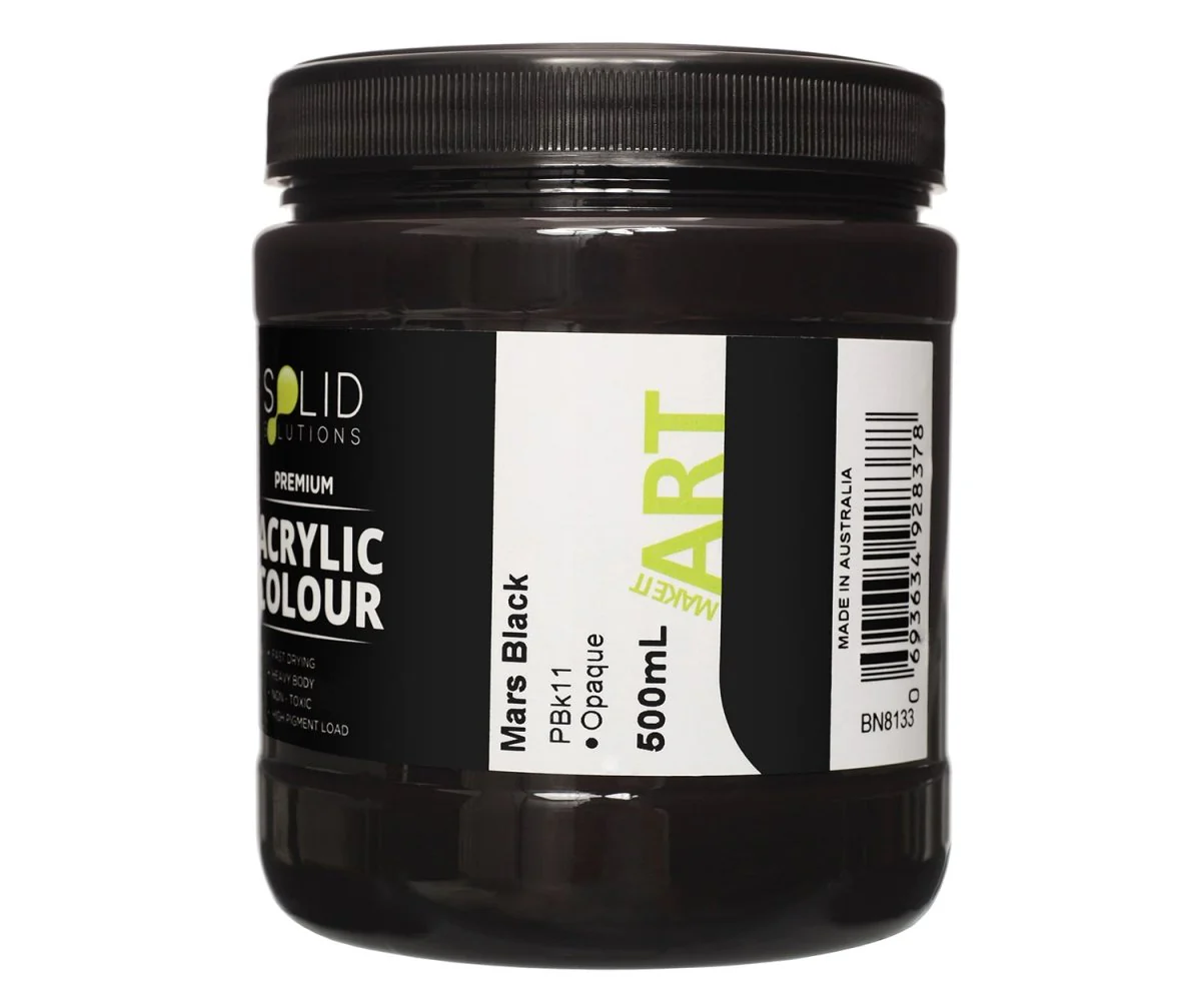 Acrylic Paint | Mars Black - 500ml - Image 4