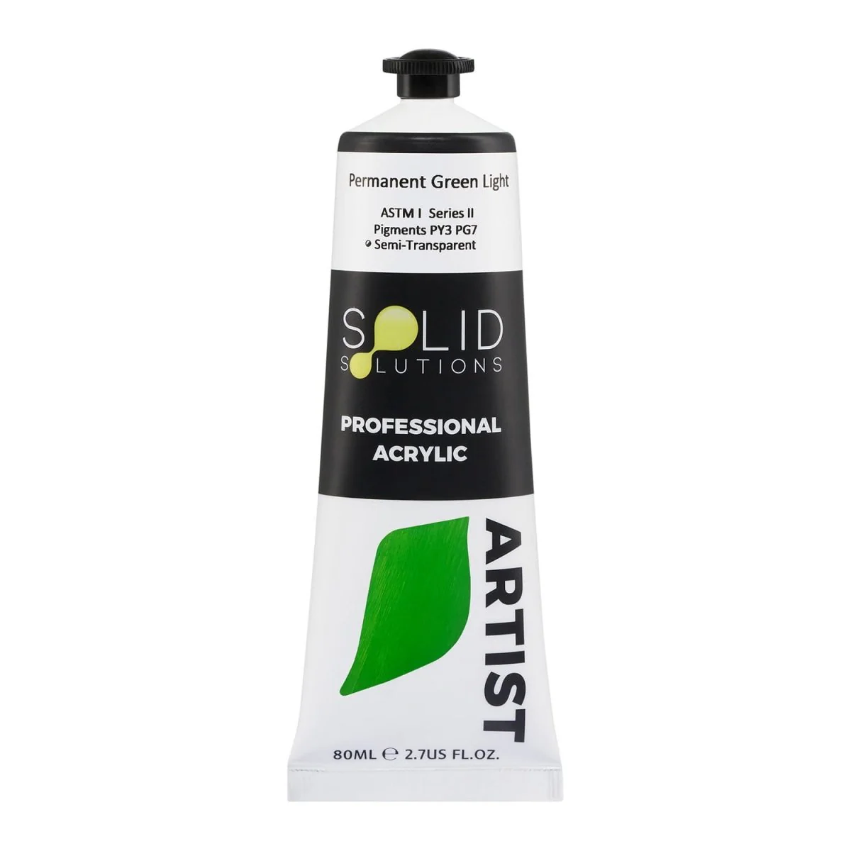 Professional Artist Acrylic Paint | Permanent Green Light S2 - 80mL