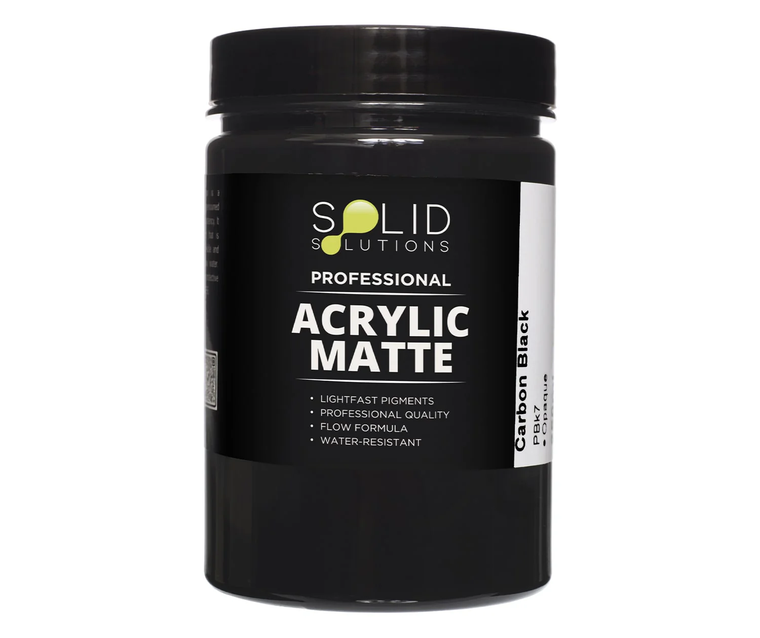 Professional Matte Acrylic Paint | Carbon Black - 250ml S1