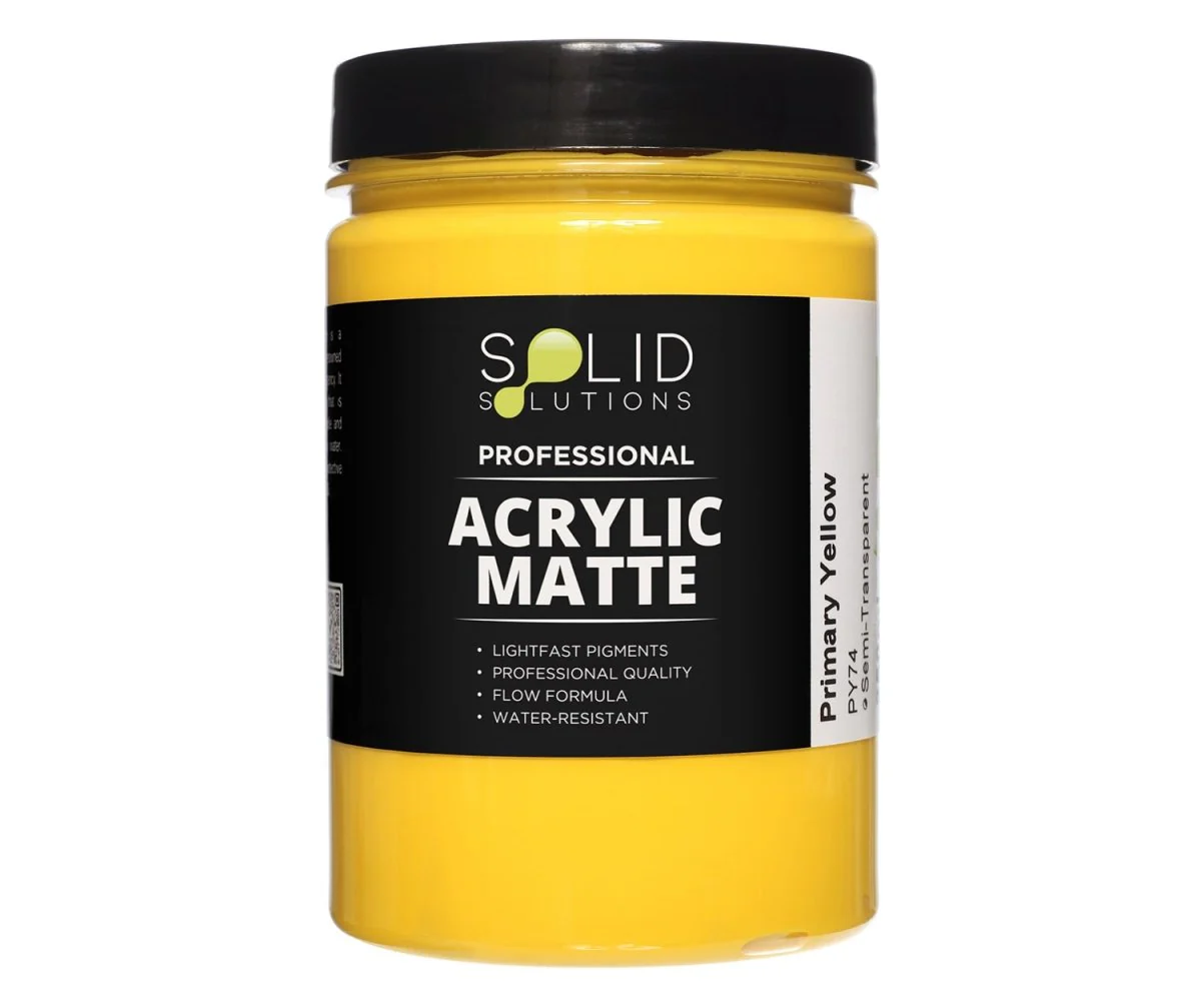 Professional Matte Acrylic Paint | Primary Yellow - 250ml S1