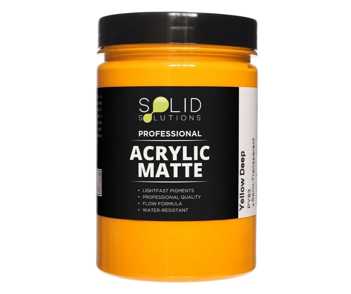 Professional Matte Acrylic Paint | Yellow Deep - 250ml S1