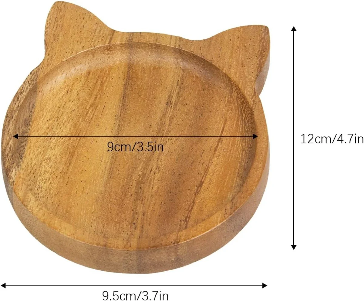 Resin Art - 1 x Acacia Wood Cat Coaster Plate - Image 3