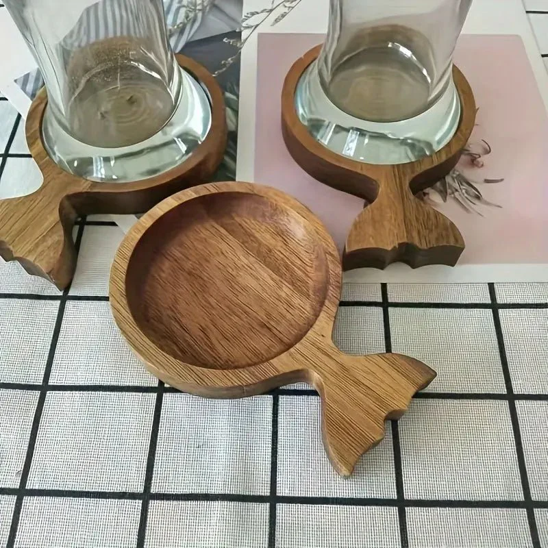 Resin Art - 1 x Acacia Wood Fish Tail Coaster Plate
