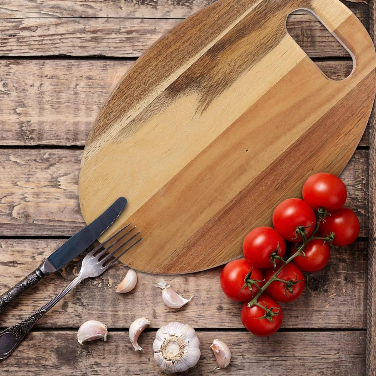 Resin Art - 1 x Acacia Wood Oval Tray with Handle 30cm