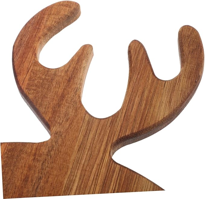 Resin Art - 1 x Acacia Wood Round Chopping Board with Antlers 42cm - Image 3