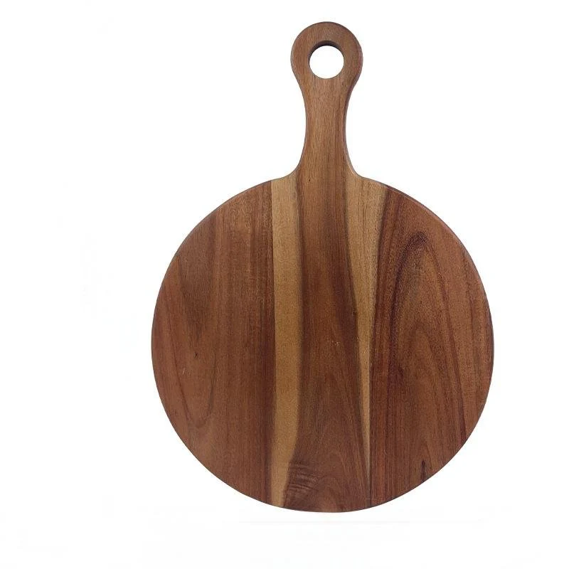 Resin Art - 1 x Acacia Wood Round Chopping Board with Handle 41.8cm - Image 2