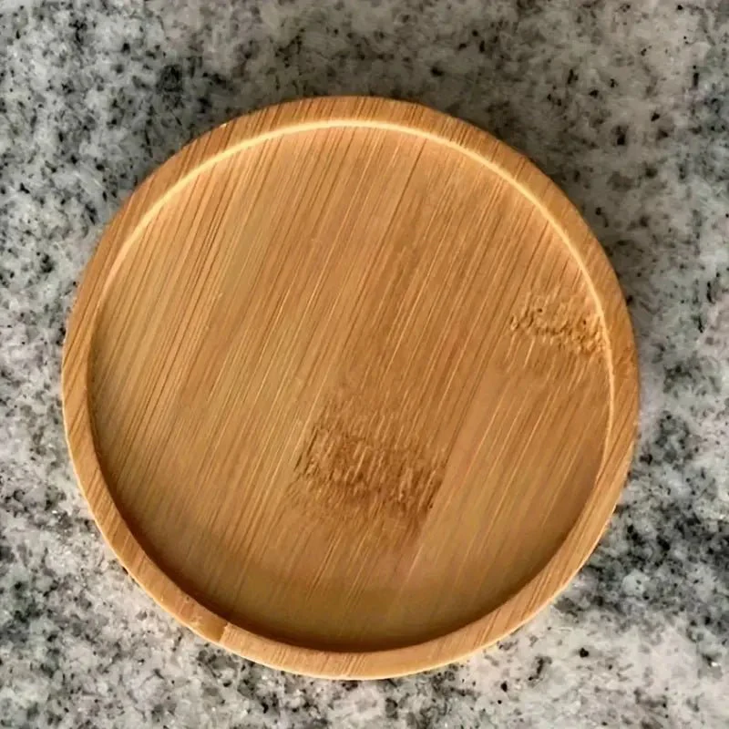 Resin Art - 1 x Bamboo Round Coaster with Grooved Edge