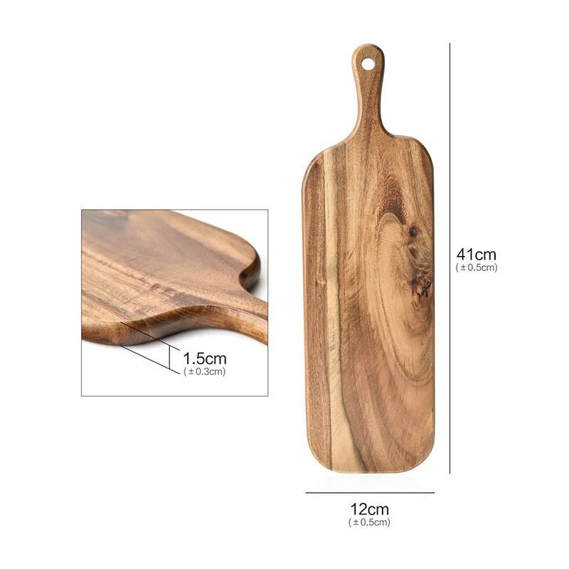 Resin Art - Wooden Acacia Large Rectangular Tray with Handle 41cm x 12cm x 1.5cm x 1 - Image 3