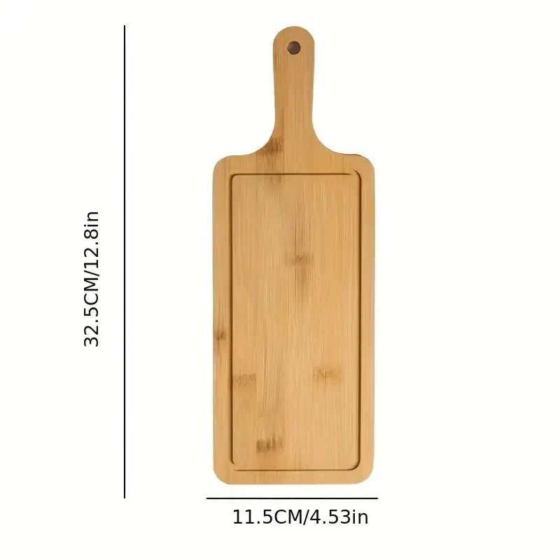 Resin Art - Wooden Bamboo Cross Border Tray with Handle 33cm x 11cm x 1.2cm x 1 - Image 4