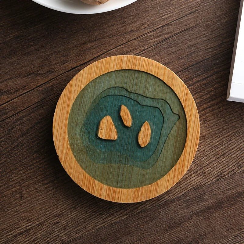 Resin Art - Wooden Bamboo Round Coaster with River Design 9.1cm x 9.1cm x 1 - Image 5