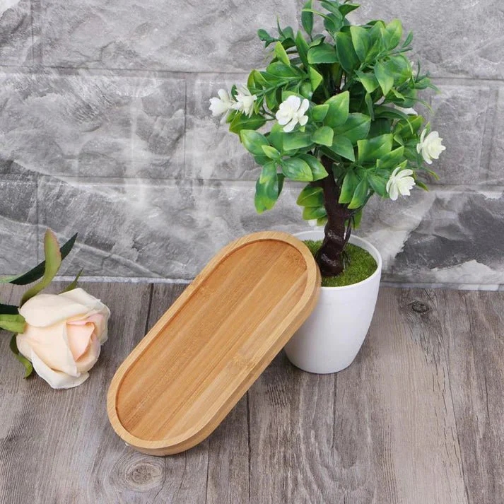 Resin Art - Wooden Bamboo Tray Coaster with Groove Edge 17.5cm x 8.8cm x 1
