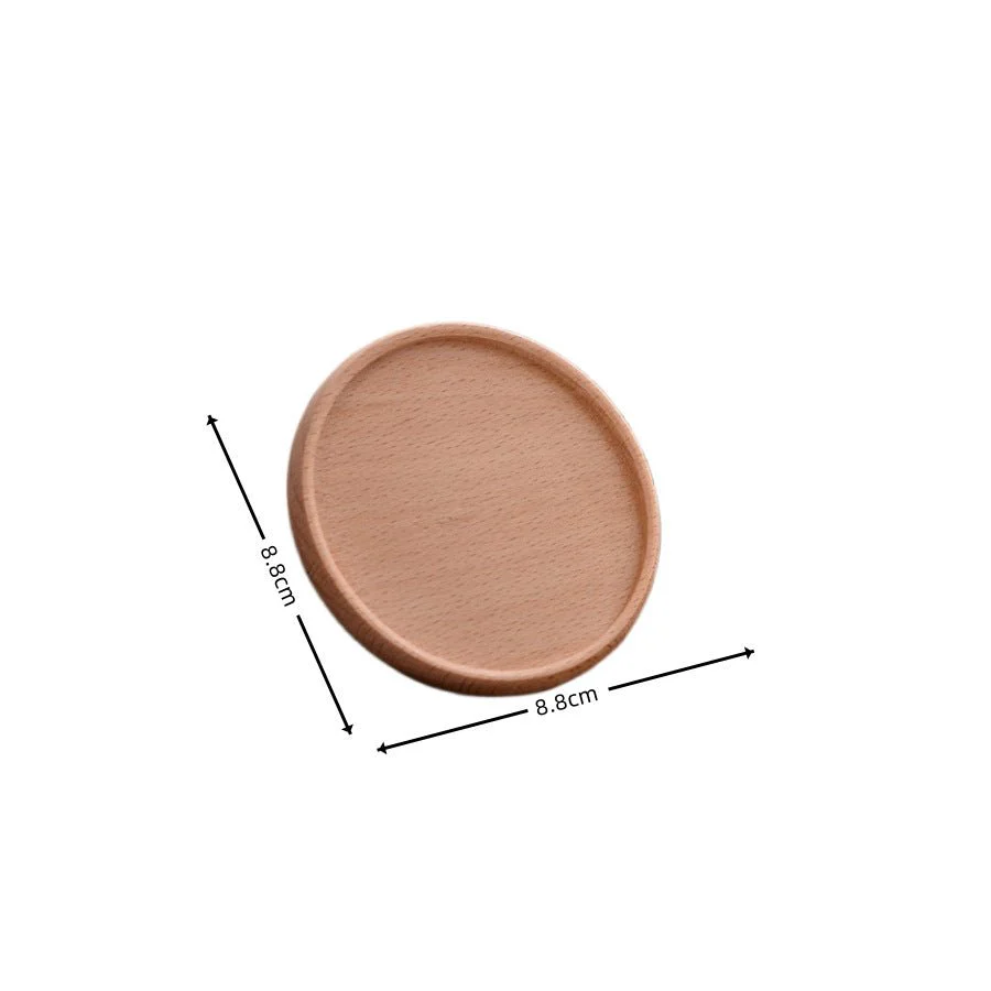 Resin Art - Wooden Beech Round Coaster with Groove Edge 8.8cm x 8.8cm x 0.8cm x 1 - Image 2