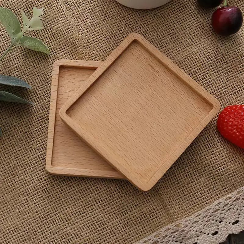 Resin Art - Wooden Beech Square Coaster with Groove Edge 8.8cm x 8.8cm x 0.8cm x 1