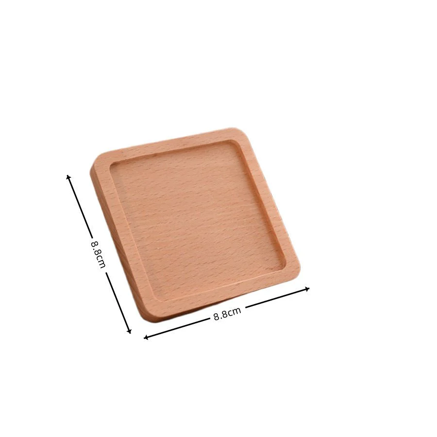 Resin Art - Wooden Beech Square Coaster with Groove Edge 8.8cm x 8.8cm x 0.8cm x 1 - Image 3