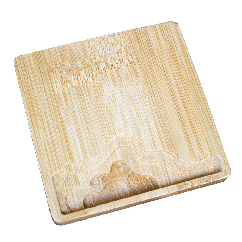 Resin Art - Wooden Bamboo Square Coaster with River Design - Image 2