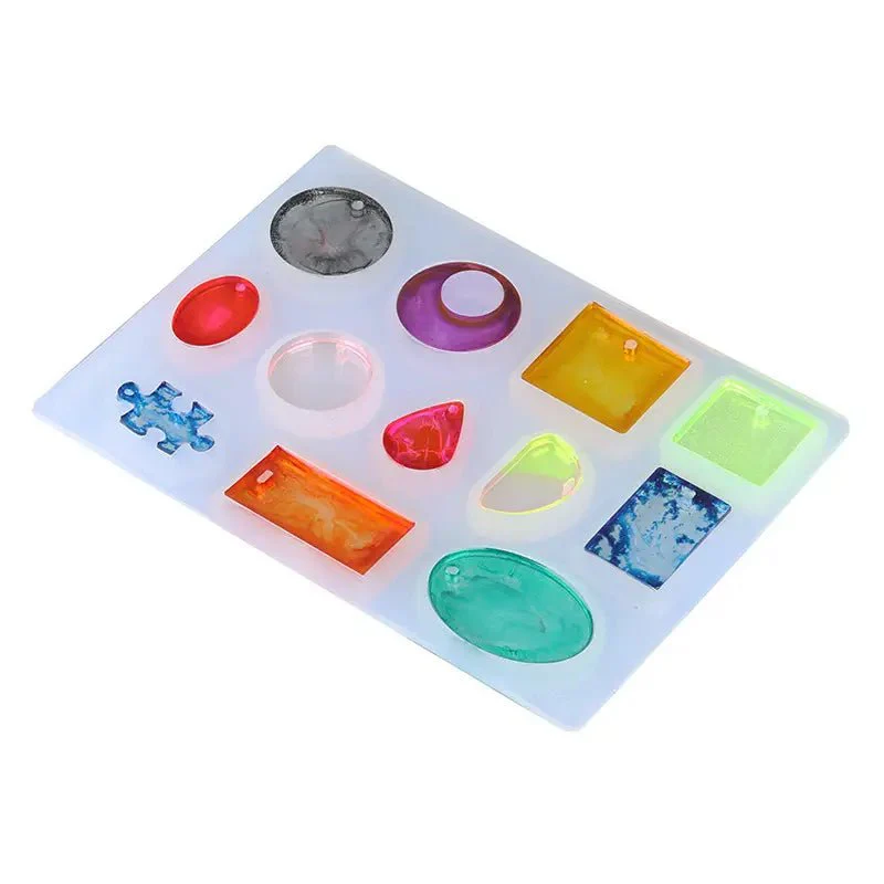 Silicone Mould - 1 x 12 Assorted Pendant Earring Mould 14.5cm x 12cm x 0.5cm - Image 2