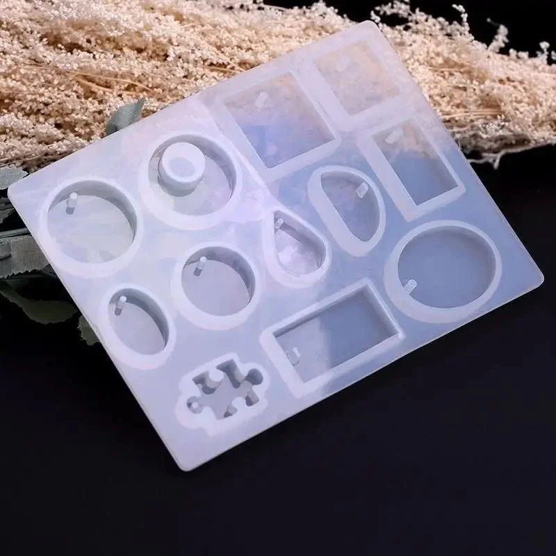 Silicone Mould - 1 x 12 Assorted Pendant Earring Mould 14.5cm x 12cm x 0.5cm - Image 3