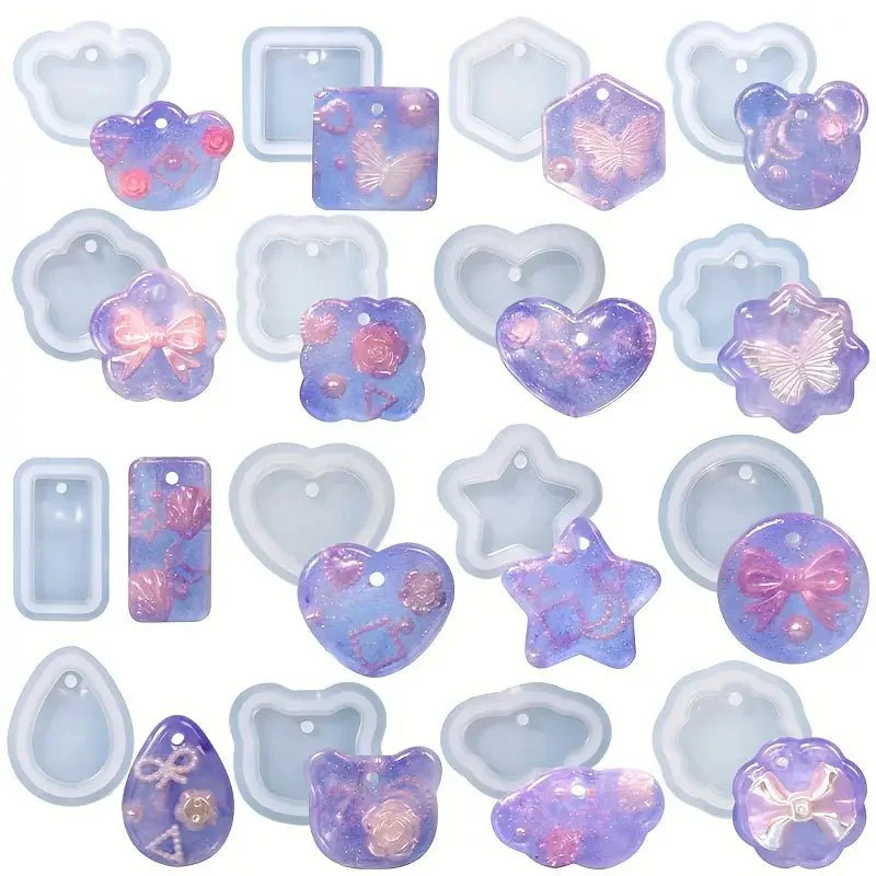 Silicone Mould - 1 x 16pc Assorted Keyring Mould 5cm x 5cm - Image 3