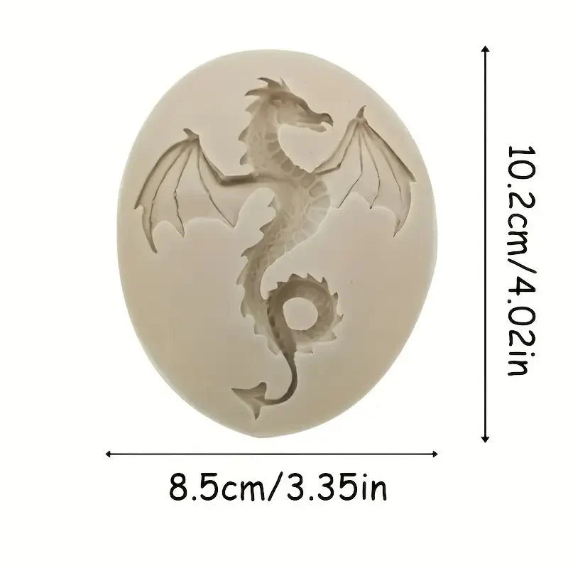 Silicone Mould - 1 x 3D Dragon Shape Mould 10.2cm x 8.5cm - Image 3