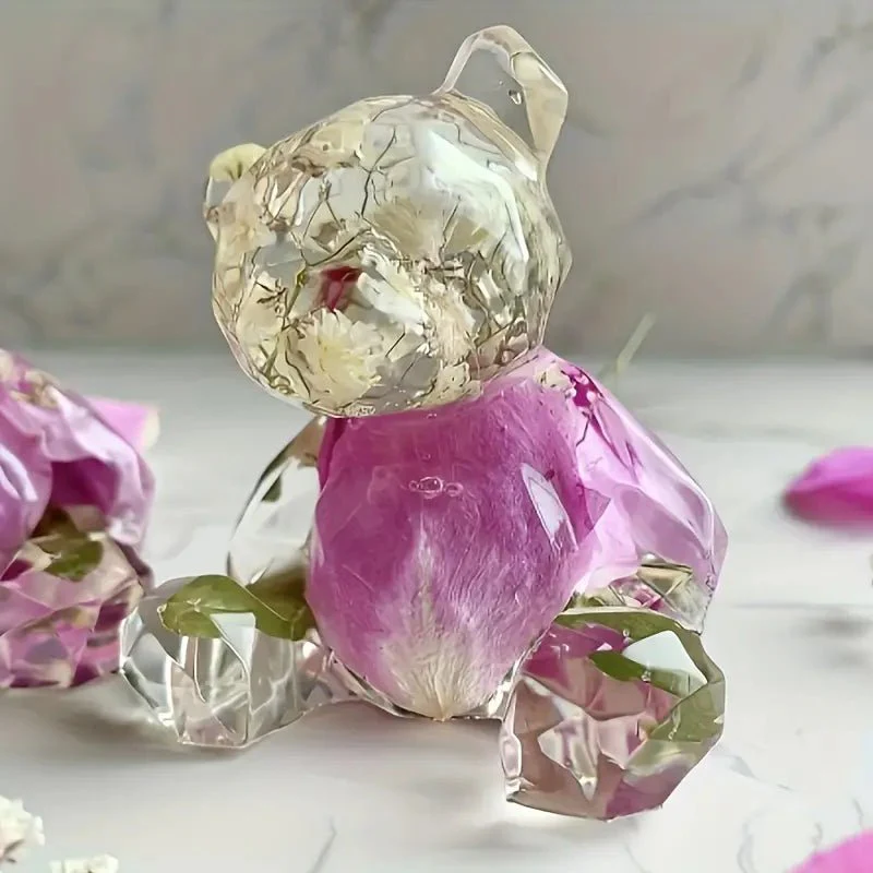 Silicone Mould - 1 x 3D Sitting Geometric Sitting Bear Mould 6.7cm x 6.5cm - Image 2
