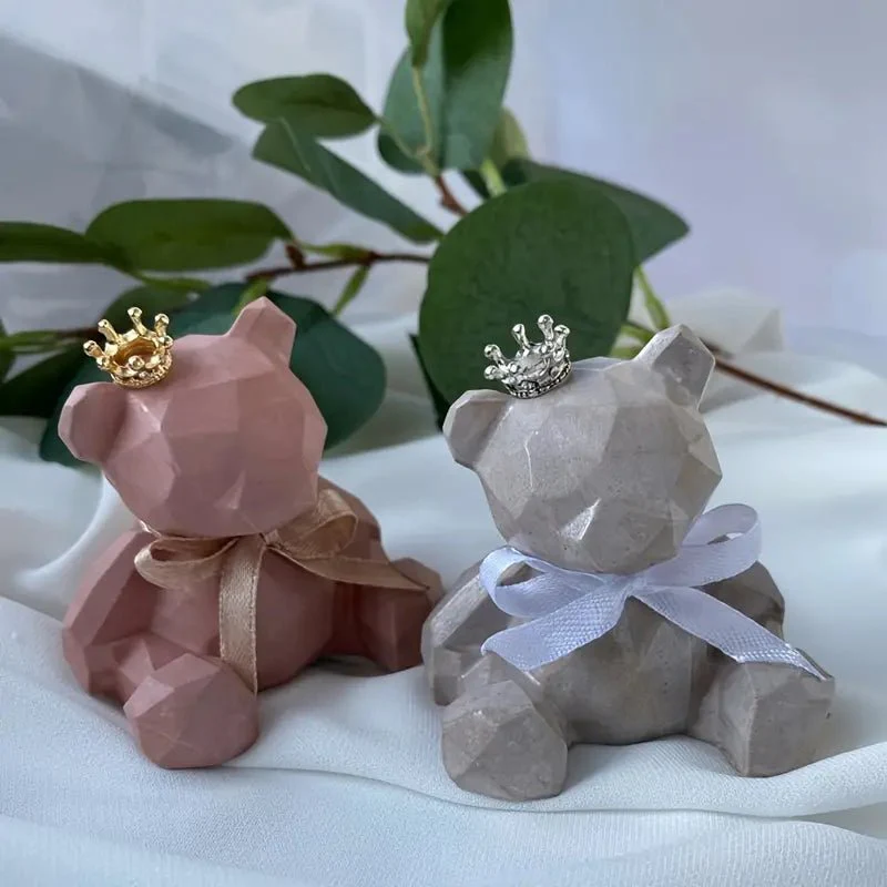 Silicone Mould - 1 x 3D Sitting Geometric Sitting Bear Mould 6.7cm x 6.5cm - Image 5