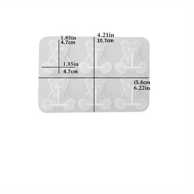 Silicone Mould - 1 x 6pc Teddy Bear Mould 15.8cm x 10.7cm - Image 3