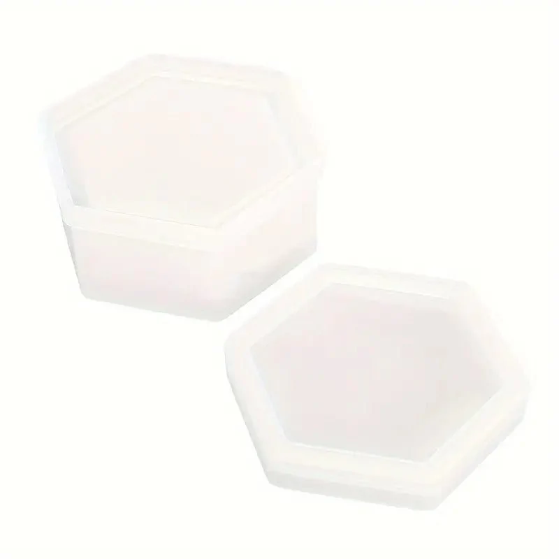 Silicone Mould - 1 x Hexagon Storage Jewellery Trinket Jar 9cm x 8cm x 3.7cm - Image 4