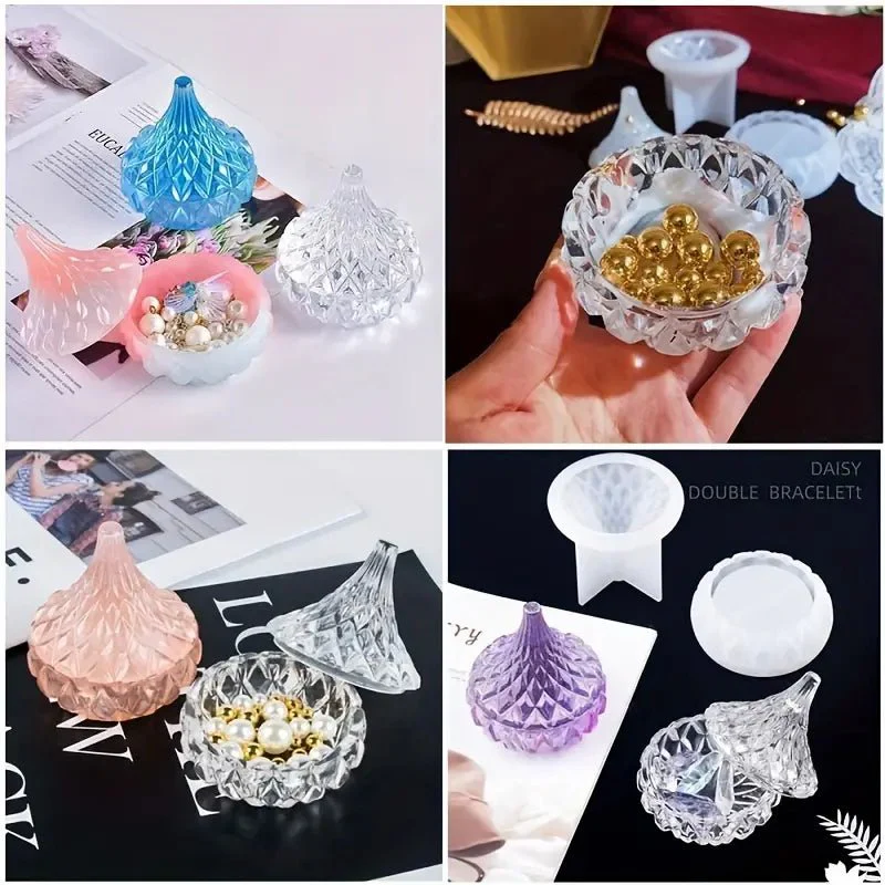 Silicone Mould - 1 x Jewellery Storage Jar with Lid Mould 8.5cm x 8.5cm - Image 2