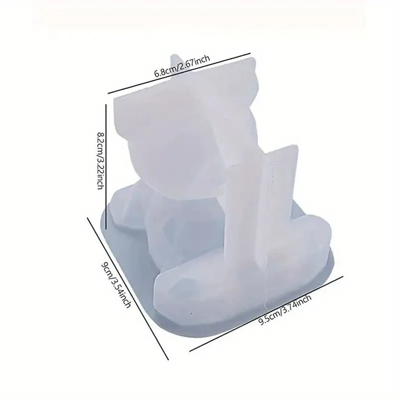 Silicone Mould - 1 x Large 3D Geometric Sitting Phone Holder Bear Mould 10cm x 9cm x 8.5cm - Image 3