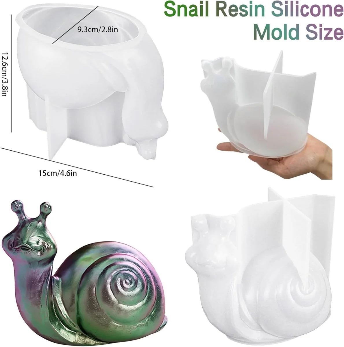 Silicone Mould - 1 x Large 3D Snail Mould - Image 2