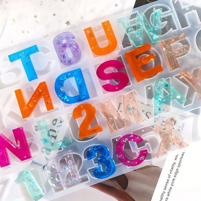 Silicone Mould - 1 x Large Alphabet & Number with Hole (Reversed) Mould 36cm x 19.2cm x 0.9cm - Image 2