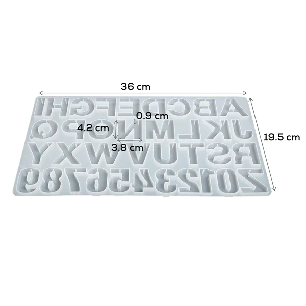 Silicone Mould - 1 x Large Alphabet & Number with Hole (Reversed) Mould 36cm x 19.2cm x 0.9cm - Image 4