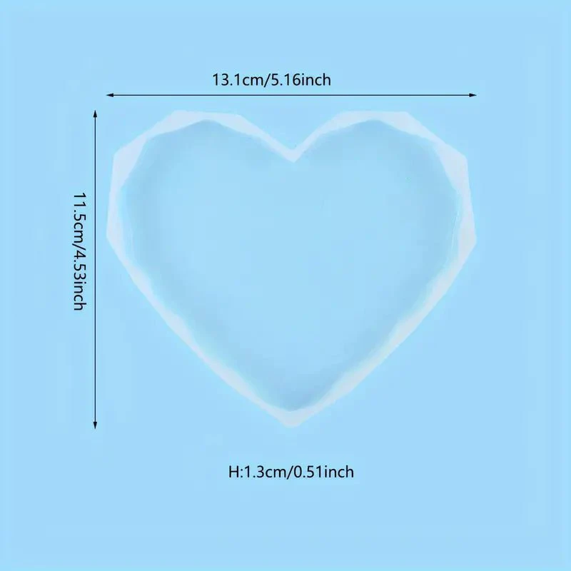 Silicone Mould - 1 x Large Diamond Edged Heart Coaster 13cm x 11.5cm x 1.3cm - Image 4