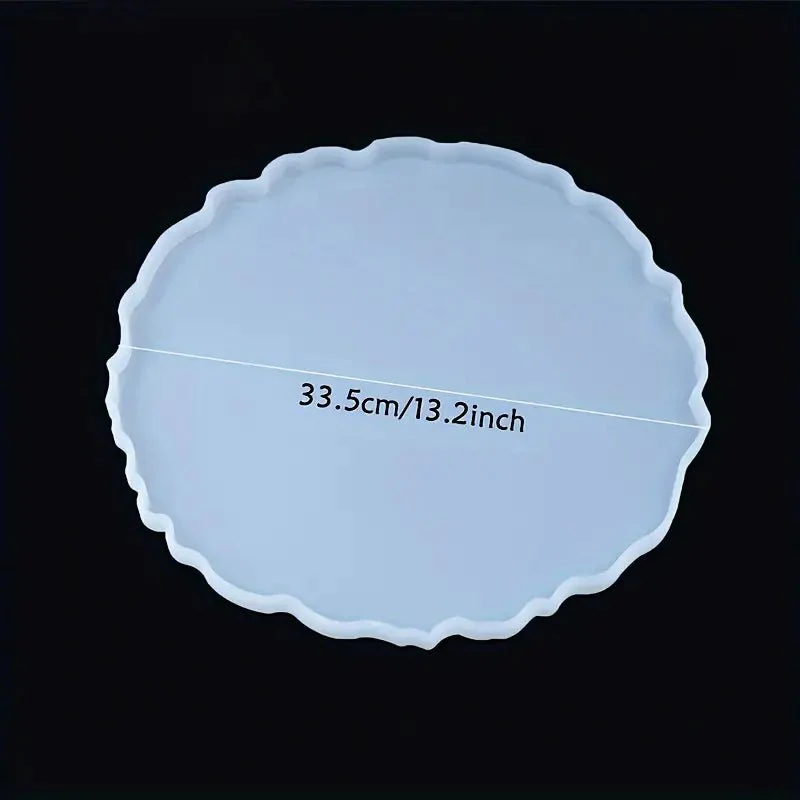 Silicone Mould - 1 x Large Round Irregular Geode Tray Table Mould 33.5cm x 33cm - Image 4