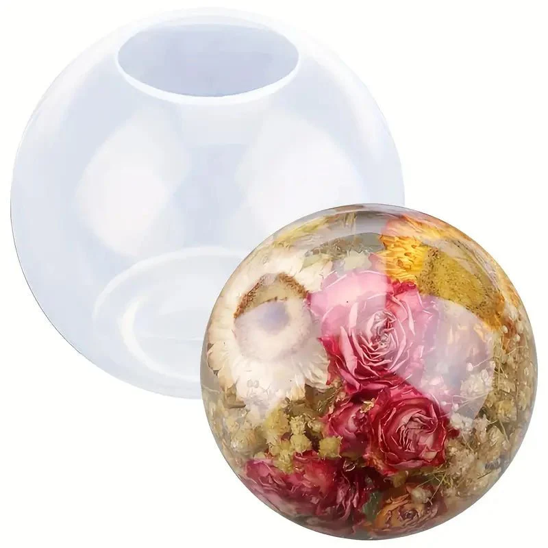 Silicone Mould - 1 x Large Round Crystal Ball Sphere Mould 10.3cm