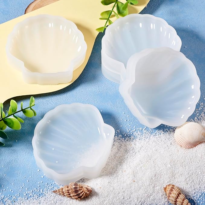 Silicone Mould - 1 x Large Sea Oyster Shell Mould 8cm x 8cm x 2cm - Image 2