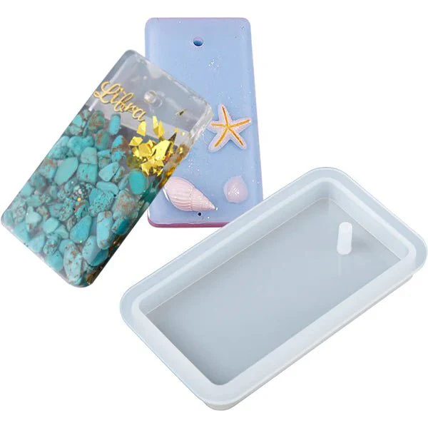 Silicone Mould - 1 x Rectangle Keyring 8cm x 4.65cm x 1cm