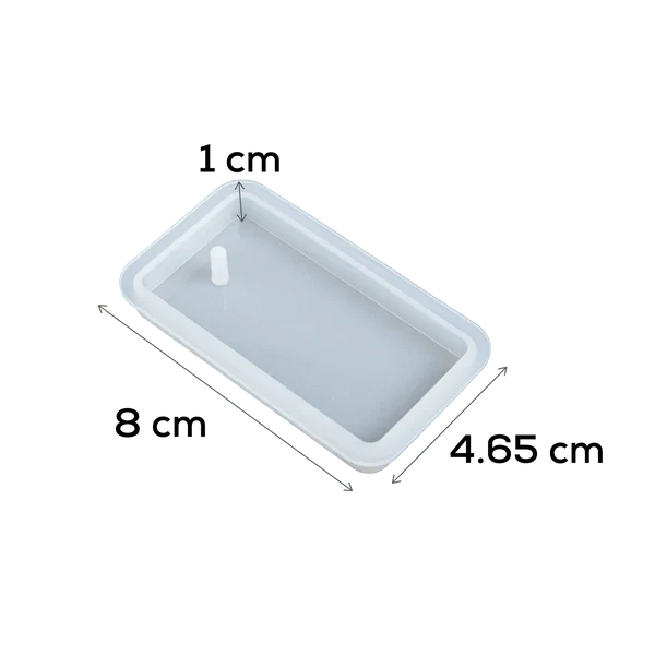 Silicone Mould - 1 x Rectangle Keyring 8cm x 4.65cm x 1cm - Image 3