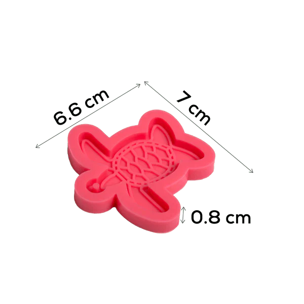 Silicone Mould - 1 x Sea Turtle Keyring Mould 6.6cm x 7cm x 0.8cm - Image 3