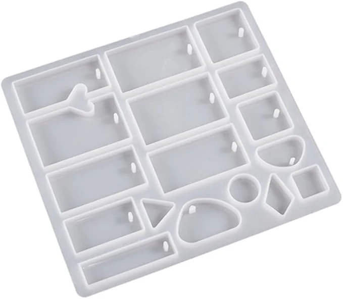 Silicone Mould - 1 x Silicone 17pc Assorted Keyring Earring Shape Mould - Image 3