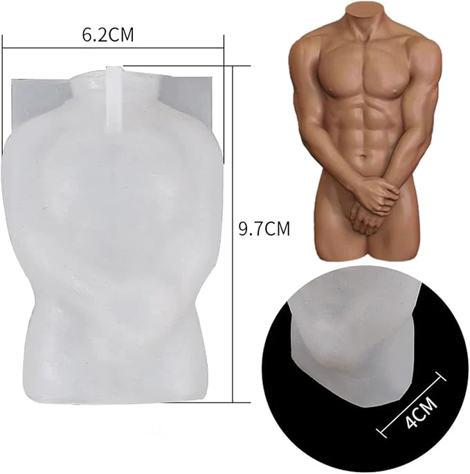 Silicone Mould - 1 x Silicone 3D Male Body Torso Mould - Image 2