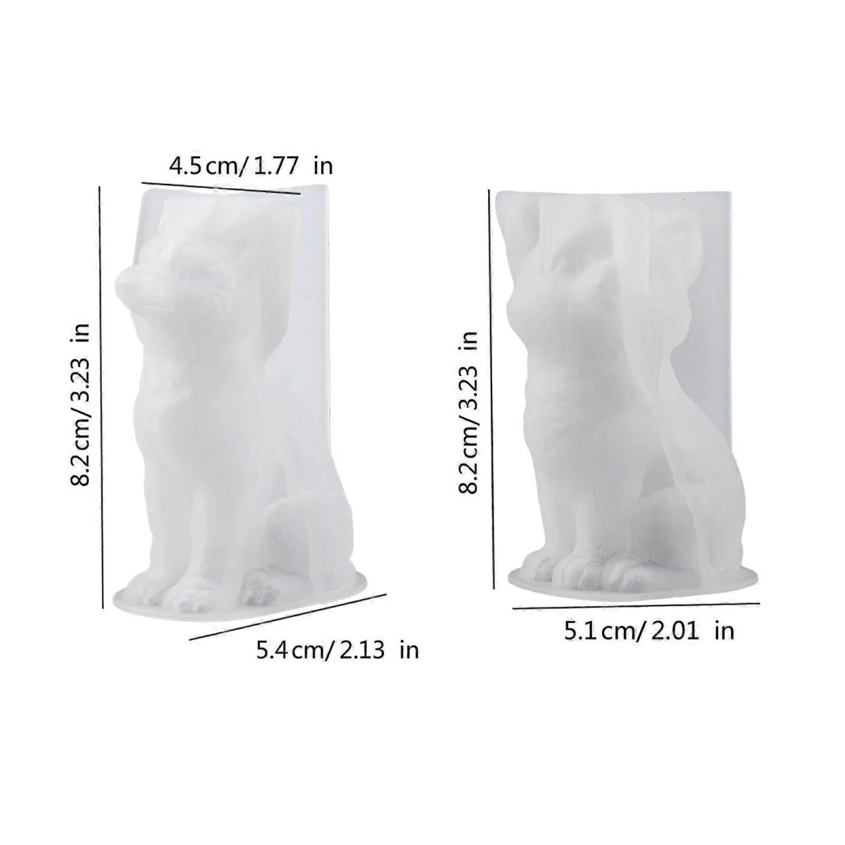 Silicone Mould - 1 x Silicone 3D Fox Wolf Mould - Image 3