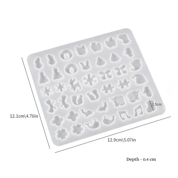 Silicone Mould - 1 x Silicone 42pc Mini Assorted Earring Design Mould - Image 2