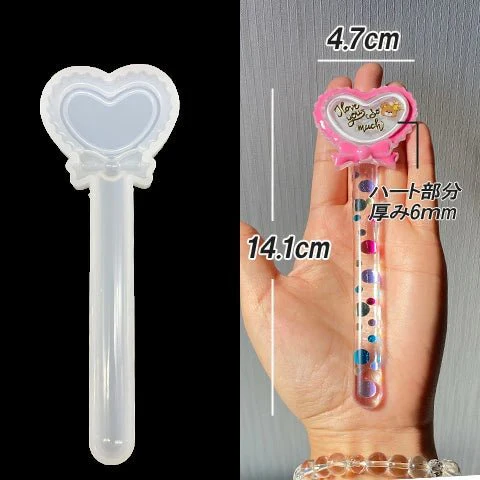 Silicone Mould - 1 x Silicone Heart with Bow Bookmark Mould - Image 2