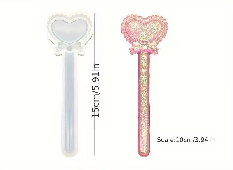 Silicone Mould - 1 x Silicone Heart with Bow Bookmark Mould - Image 3