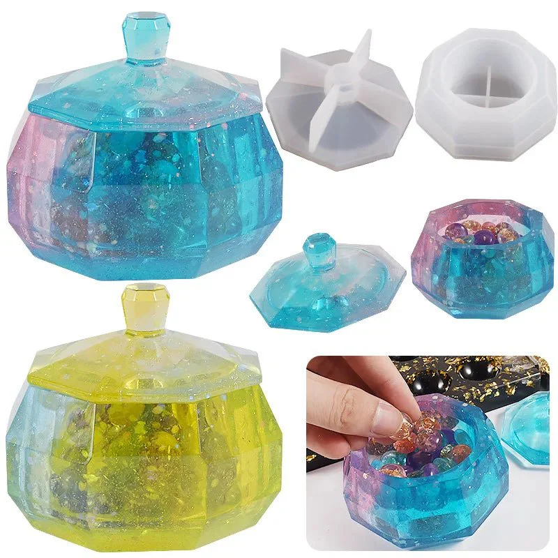 Silicone Mould - 1 x Silicone Hexagon Shape Lid Storage Jar Mould - Image 2
