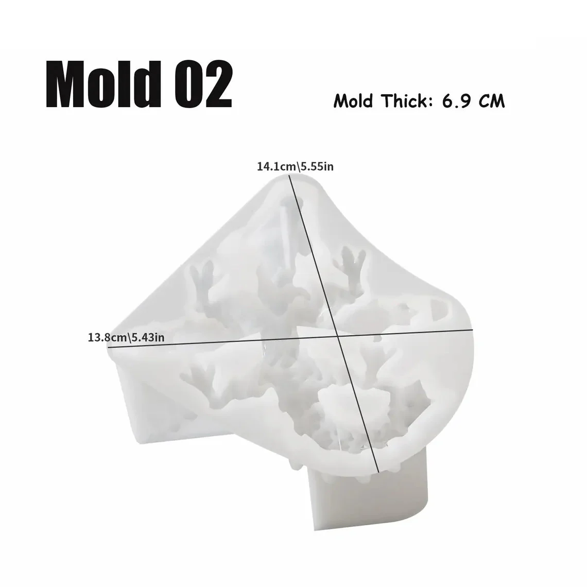 Silicone Mould - 1 x Silicone Large 3D Dragon Mould - Image 2